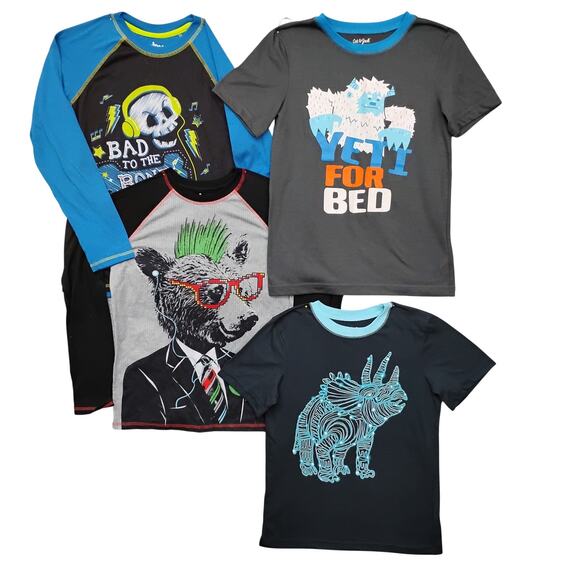 8 Piece Pajamas Bundle Boys Size Large 4 Shirts 4 Shorts - Picture 2 of 4